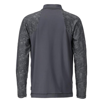 Camiseta, manga longa, camiseta com zíper curto