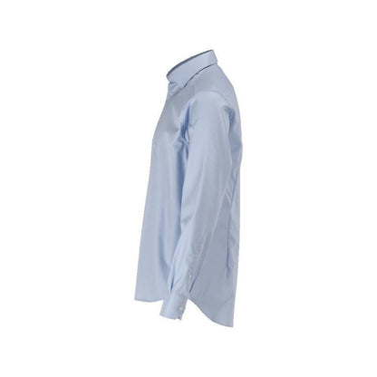 Camisa, corte justo, azul claro/branco