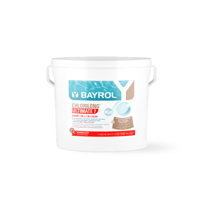 BAYROL Chlorilong® ULTIMATE7 pastilhas de cloro bifásico com 7 funções