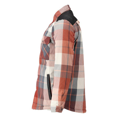 Camisa xadrez, forro de fibra de pelo, camisa térmica