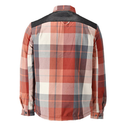 Camisa xadrez, forro de fibra de pelo, camisa térmica