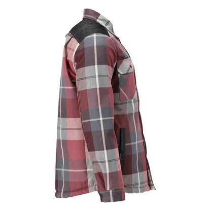 Camisa xadrez, forro de fibra de pelo, camisa térmica