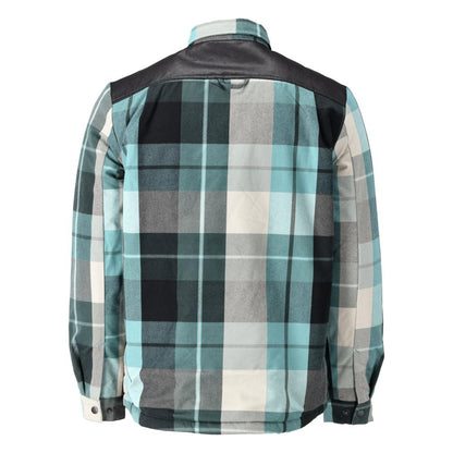 Camisa xadrez, forro de fibra de pelo, camisa térmica