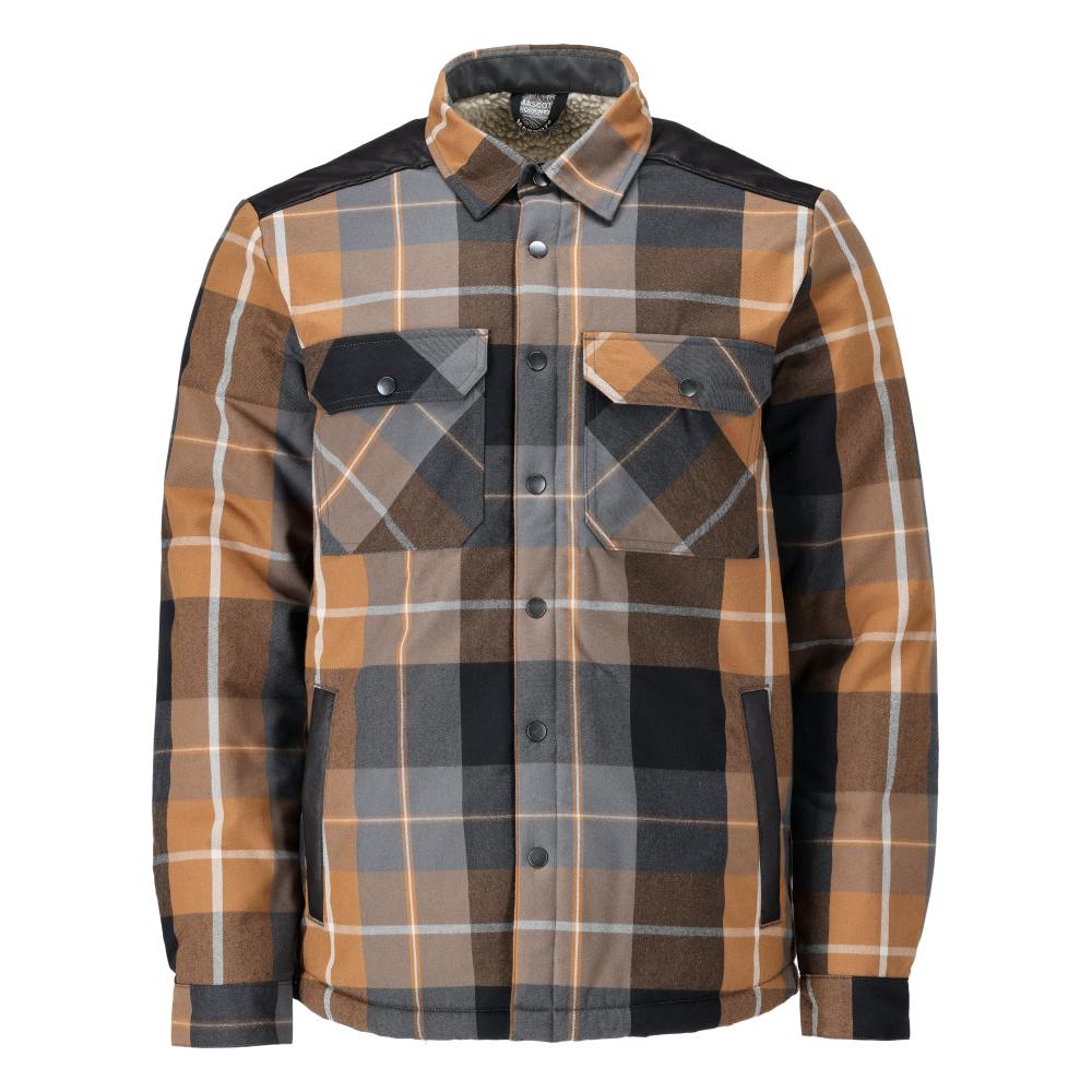 Camisa xadrez, forro de fibra de pelo, camisa térmica