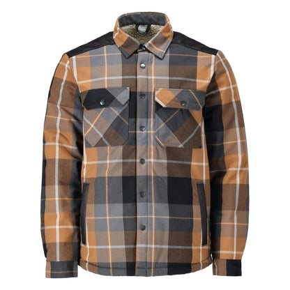 Camisa xadrez, forro de fibra de pelo, camisa térmica