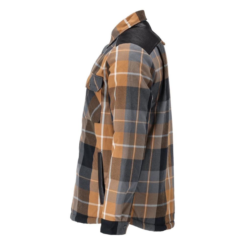 Camisa xadrez, forro de fibra de pelo, camisa térmica