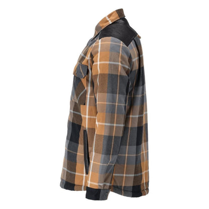 Camisa xadrez, forro de fibra de pelo, camisa térmica