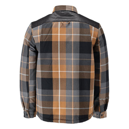 Camisa xadrez, forro de fibra de pelo, camisa térmica