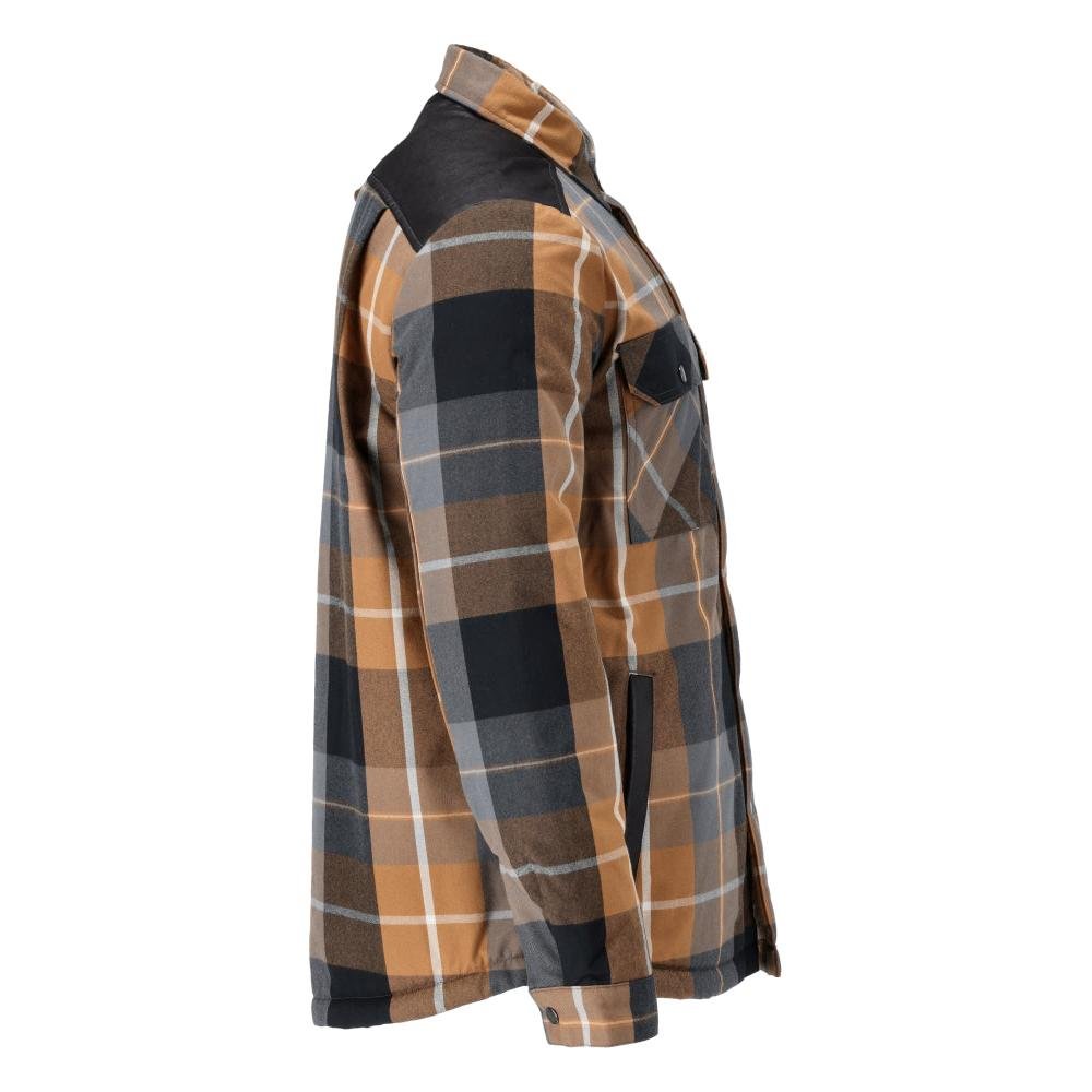 Camisa xadrez, forro de fibra de pelo, camisa térmica