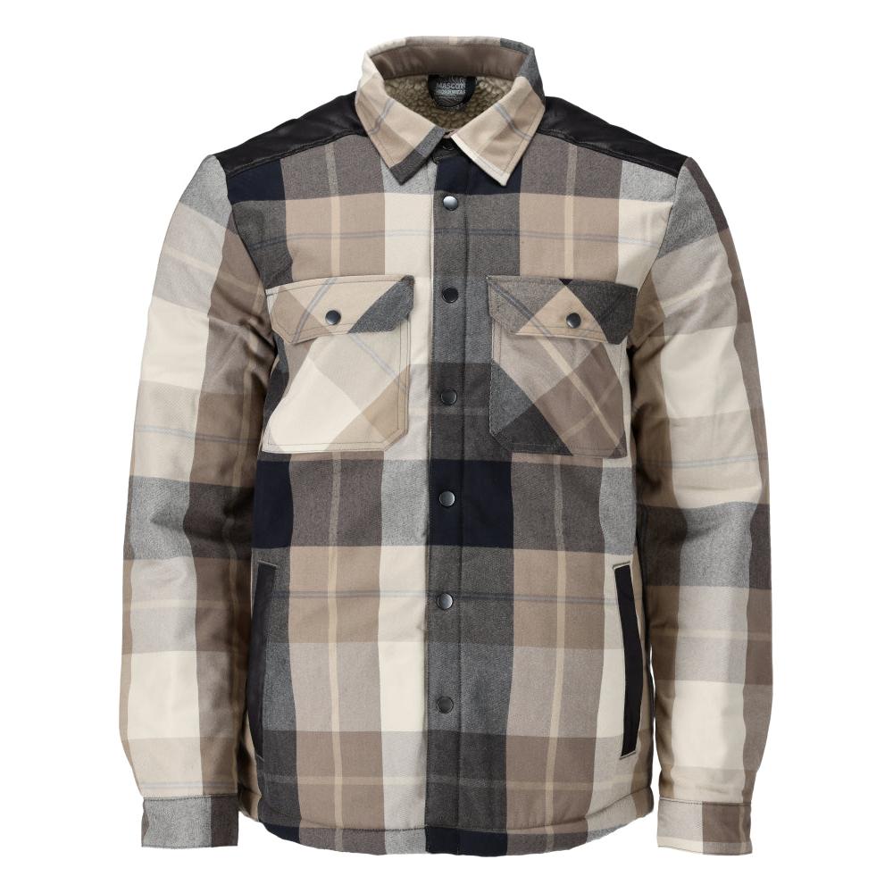 Camisa xadrez, forro de fibra de pelo, camisa térmica