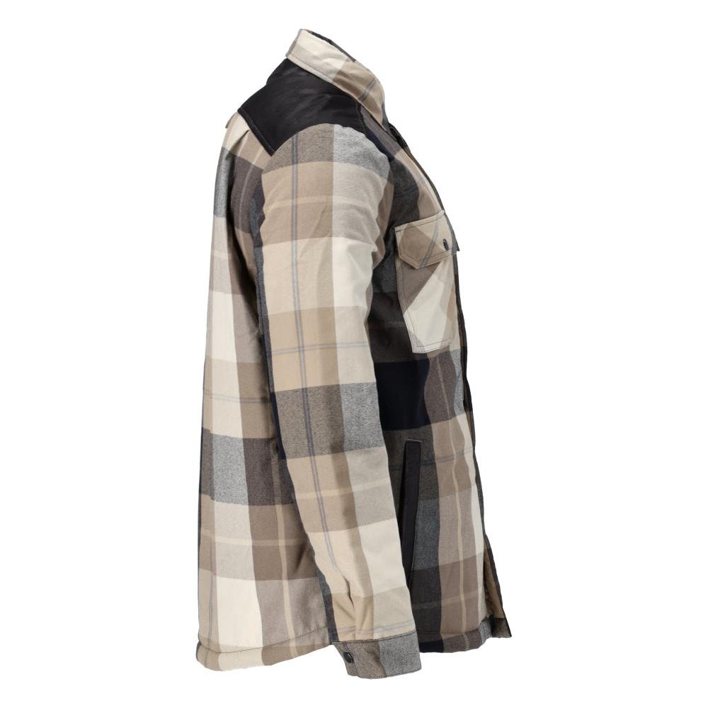 Camisa xadrez, forro de fibra de pelo, camisa térmica
