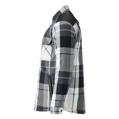 Camisa xadrez, forro de fibra de pelo, camisa térmica