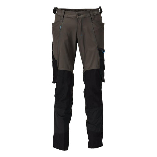 Calças com bolsos nos joelhos, stretch, calças claras, antracite escuro/preto