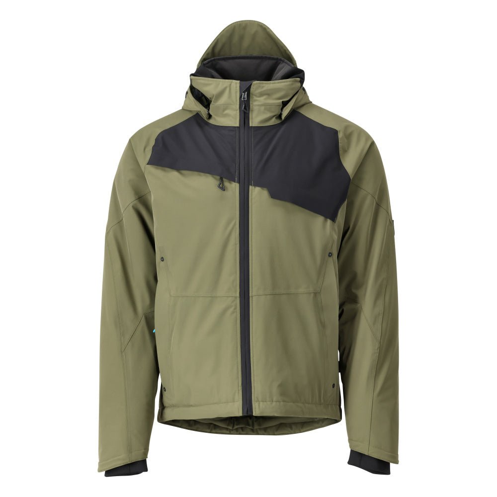 Casaco de inverno com CLIMASCOT®, casaco de inverno impermeável, verde musgo/preto