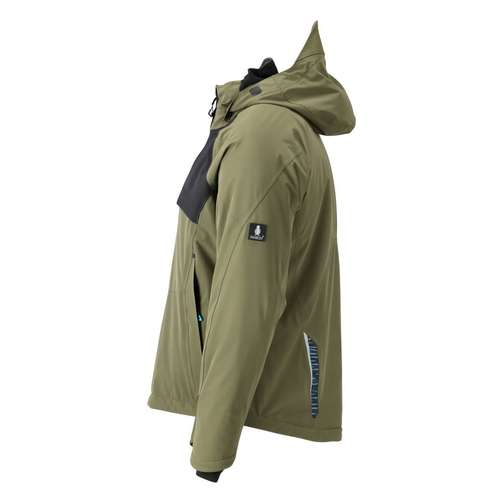 Casaco de inverno com CLIMASCOT®, casaco de inverno impermeável, verde musgo/preto