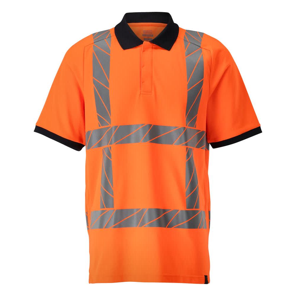 Camisa pólo, camisa pólo de ajuste moderno, laranja de alta visibilidade