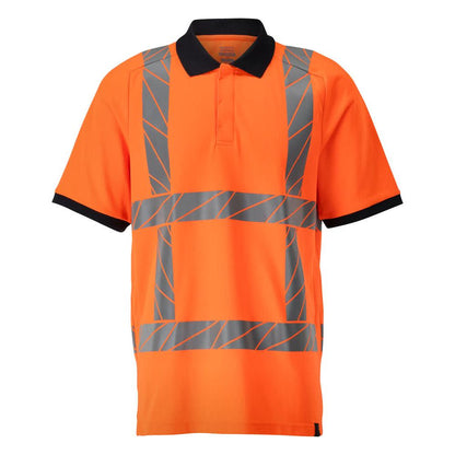 Camisa pólo, camisa pólo de ajuste moderno, laranja de alta visibilidade
