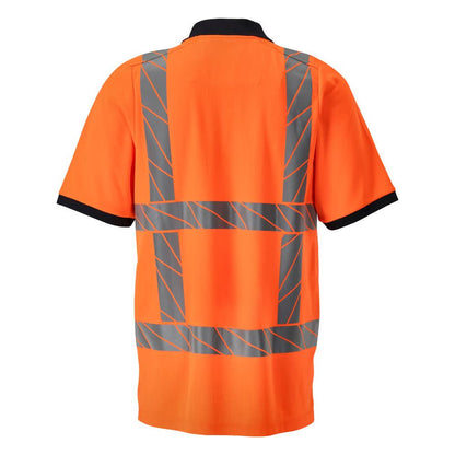 Camisa pólo, camisa pólo de ajuste moderno, laranja de alta visibilidade