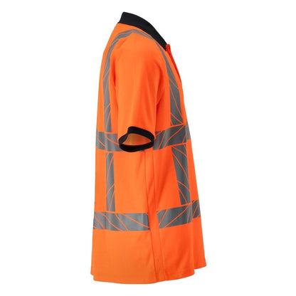 Camisa pólo, camisa pólo de ajuste moderno, laranja de alta visibilidade
