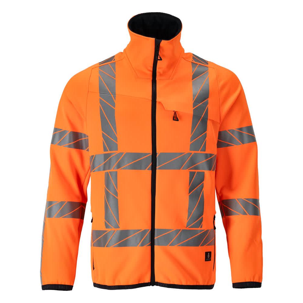 Pulôver de lã com jaqueta microfleece com zíper, laranja de alta visibilidade