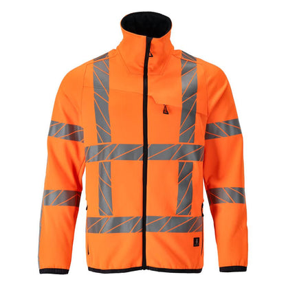 Pulôver de lã com jaqueta microfleece com zíper, laranja de alta visibilidade