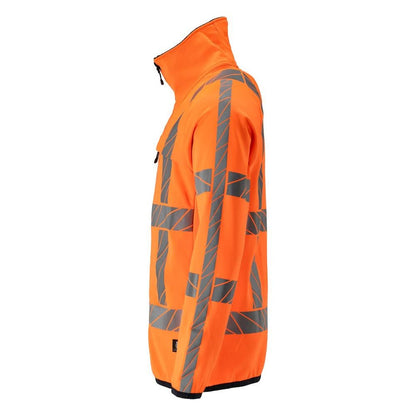 Pulôver de lã com jaqueta microfleece com zíper, laranja de alta visibilidade