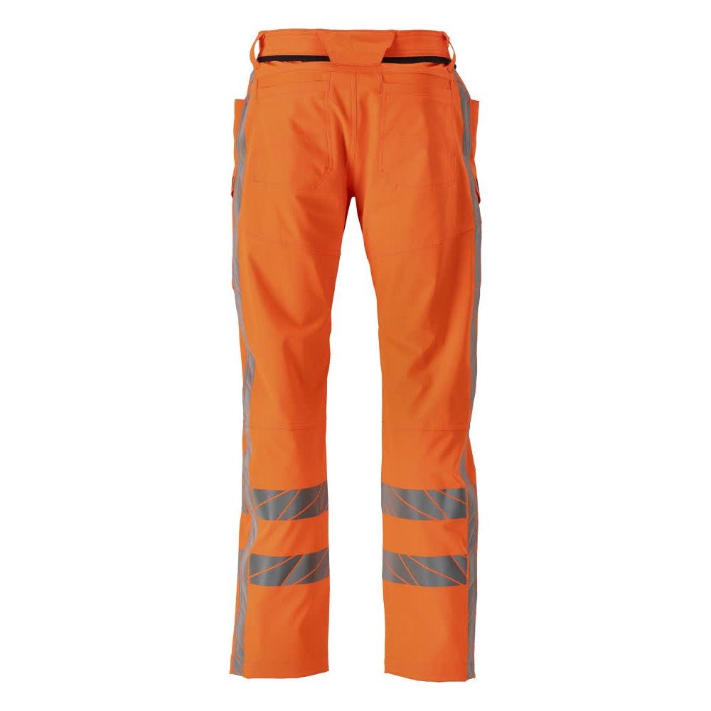 Calças com bolsos nas coxas, calças stretch, laranja de alta visibilidade