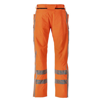 Calças com bolsos nas coxas, calças stretch, laranja de alta visibilidade