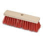 A vassoura de rua Nölle Profi Brush Elaston, 32,5 cm de madeira plana, 6x16 filas da Nölle Profi Brush Bürsten- & Pinseltechnik e.K. destaca-se pelas cerdas densas de elaston vermelho e um orifício central para fixação do cabo - ideal como uma vassoura de rua robusta.
