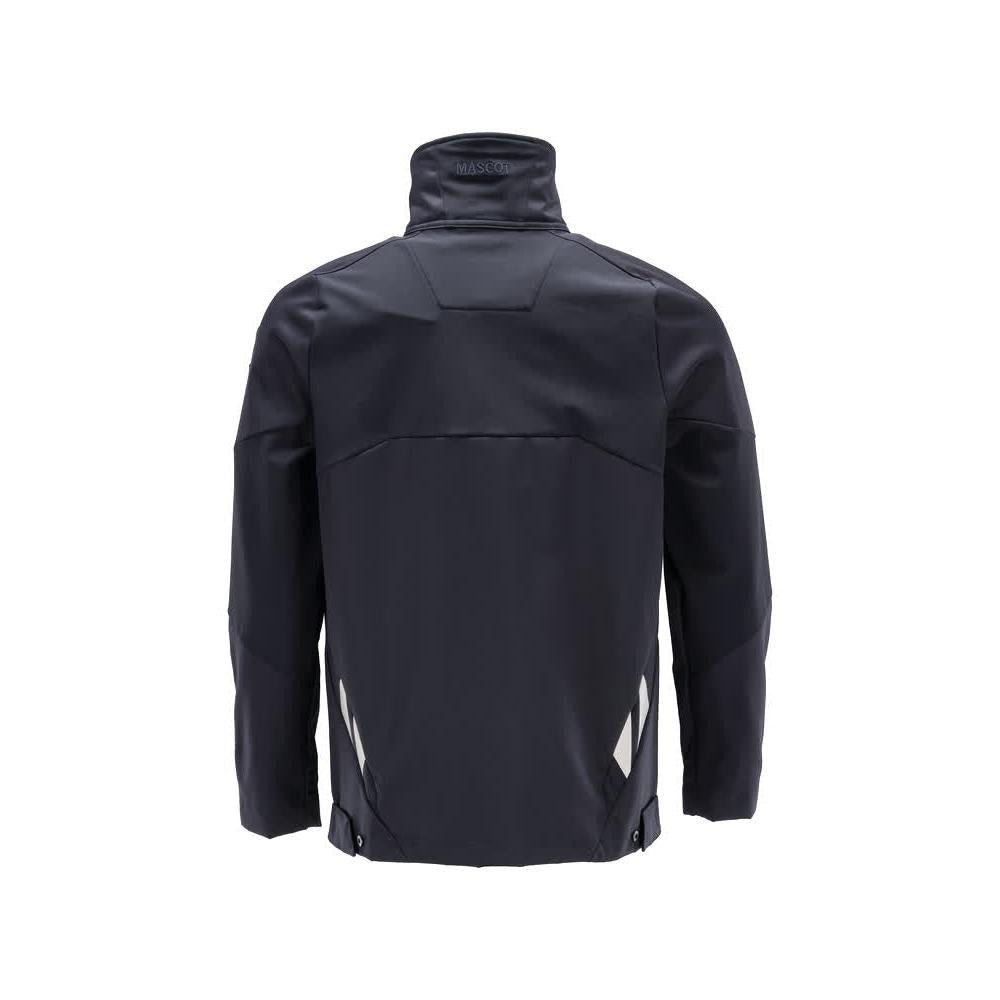Jaqueta, stretch, jaqueta de trabalho de metal com zíper, preto-azul