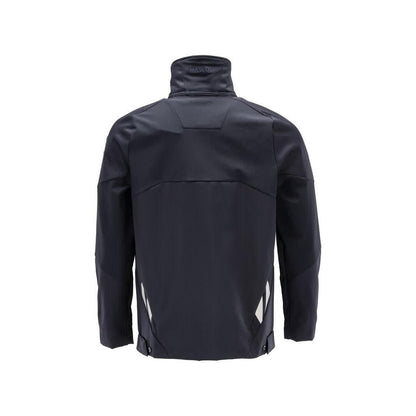 Jaqueta, stretch, jaqueta de trabalho de metal com zíper, preto-azul