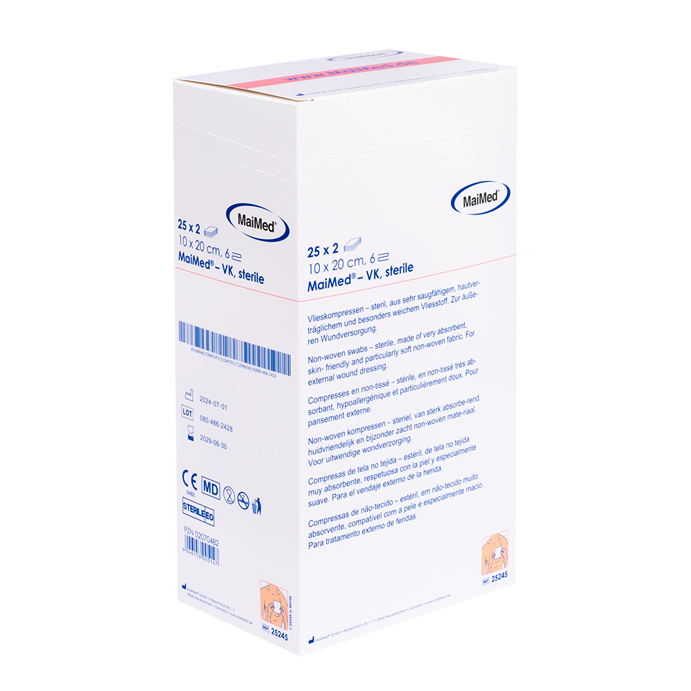 Compressas de lã MaiMed-VK estéreis