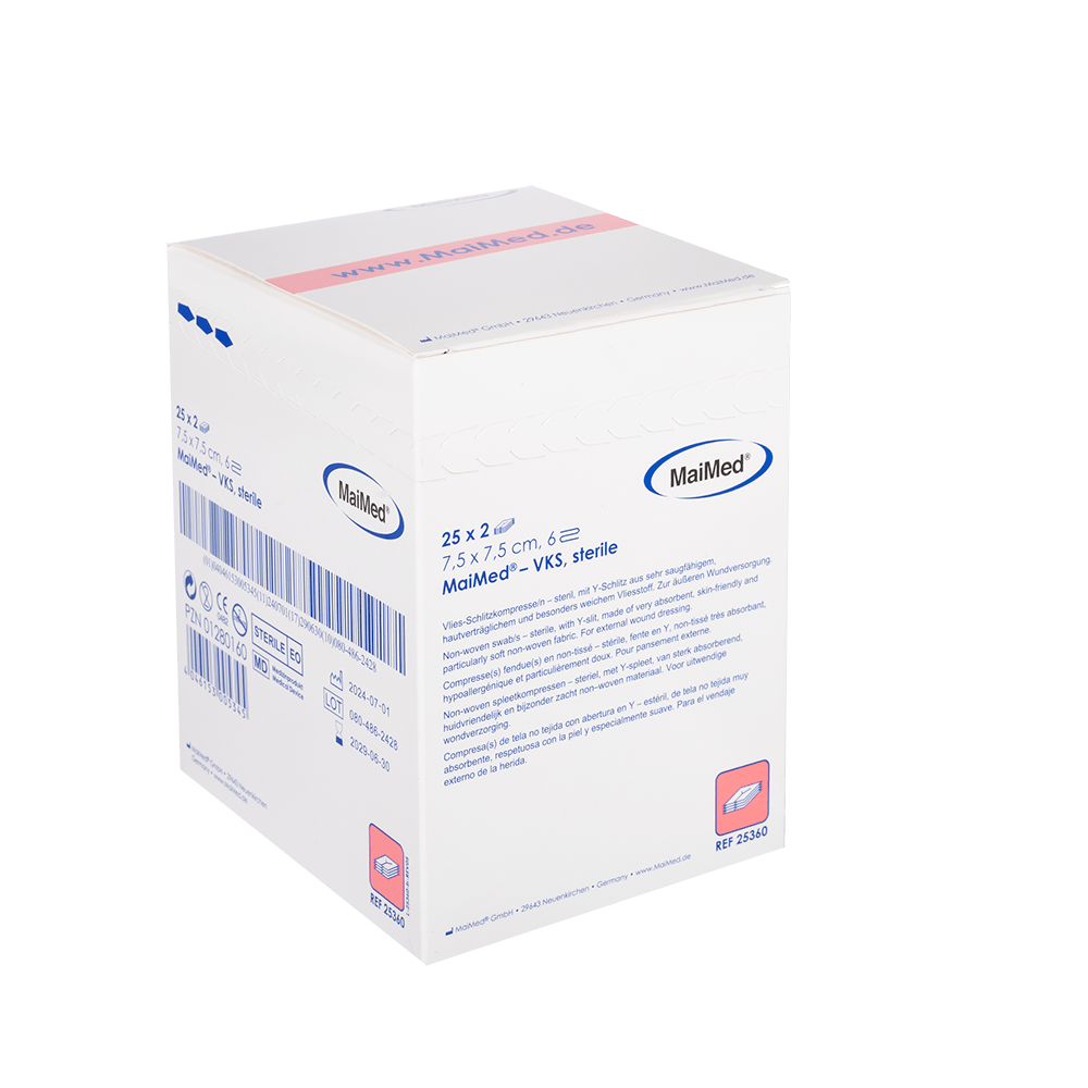 Compressas de lã estéreis MaiMed-VKS, 25x2 peças/caixa