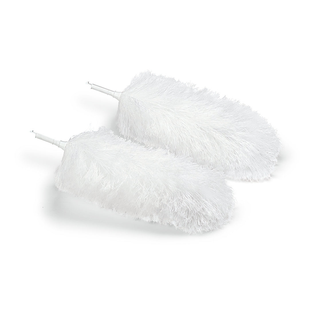 Dois cabeçotes de substituição de espanador de microfibra Nölle Profi Brush (40 cm, conjunto de 2) da Nölle Profi Brush Bürsten- & Pinseltechnik e.K. estão lado a lado, macios e fofos - perfeitos para a remoção eficiente de poeira em qualquer superfície.