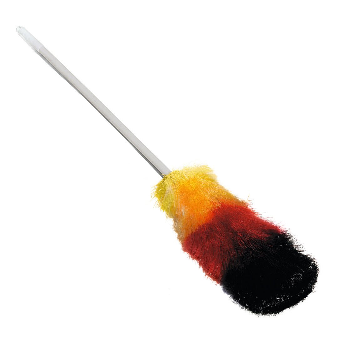 O espanador sintético Nölle Profi Brush (60 cm) da Nölle Profi Brush Bürsten- & Pinseltechnik e.K. garante uma limpeza eficaz com seu cabo branco e penas multicoloridas - amarelo, laranja, vermelho e preto.