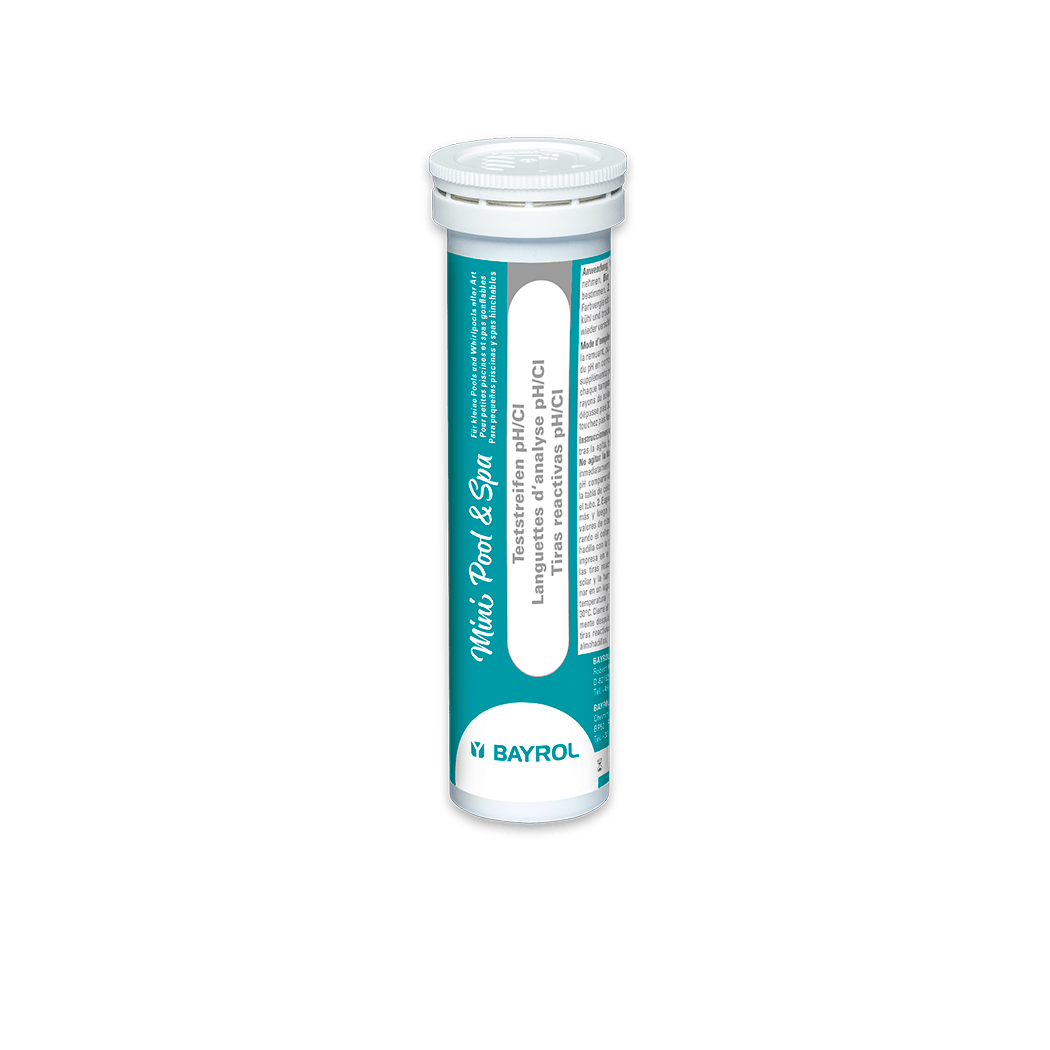 BAYROL Mini Pool & Spa Tiras de Teste pH/Cl verifica parâmetros da água de forma rápida e fácil | Embalagem (25 Tiras) 