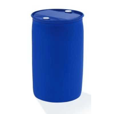 Um grande barril de plástico azul com duas pequenas tampas brancas na tampa, que contém o Dr. Schnell ASK INDUSTRIEREINIGER da DR.SCHNELL GmbH & Co. KGaA, está em pé sobre um fundo branco - ideal para limpeza profissional e industrial.