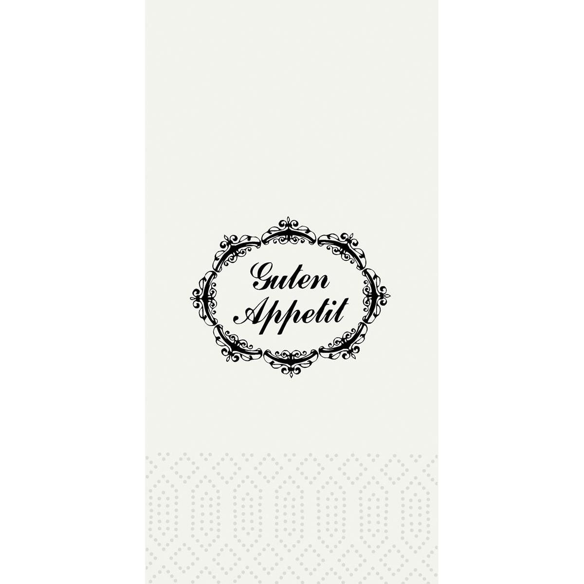 Uma moldura preta ornamentada com "Bom Apetite" em letra elegante adorna os guardanapos de papel da Duni GmbH (33 x 33 cm, 2 camadas, dobra 1/8, pacote de 300 peças) - ideal para uma mesa posta com estilo.