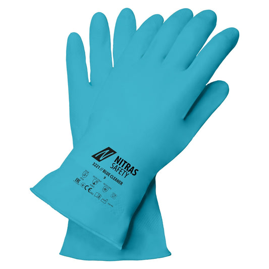 NITRAS BLUE CLEANER, luvas químicas, azuis
