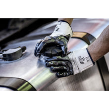 Luvas de nitrilo NITRAS, branco / azul, jersey de algodão EN 388 | Pacote (12 pares)