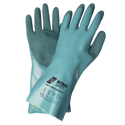 NITRAS GREEN BARRIER CUT, luvas de proteção química, gasolina