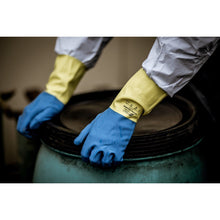 NITRAS DUAL BARRIER, luvas de proteção química, amarelo / azul