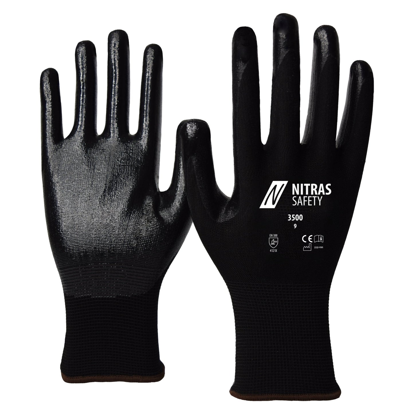 Luvas de nylon NITRAS, pretas
