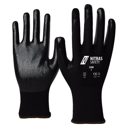 Luvas de nylon NITRAS, pretas