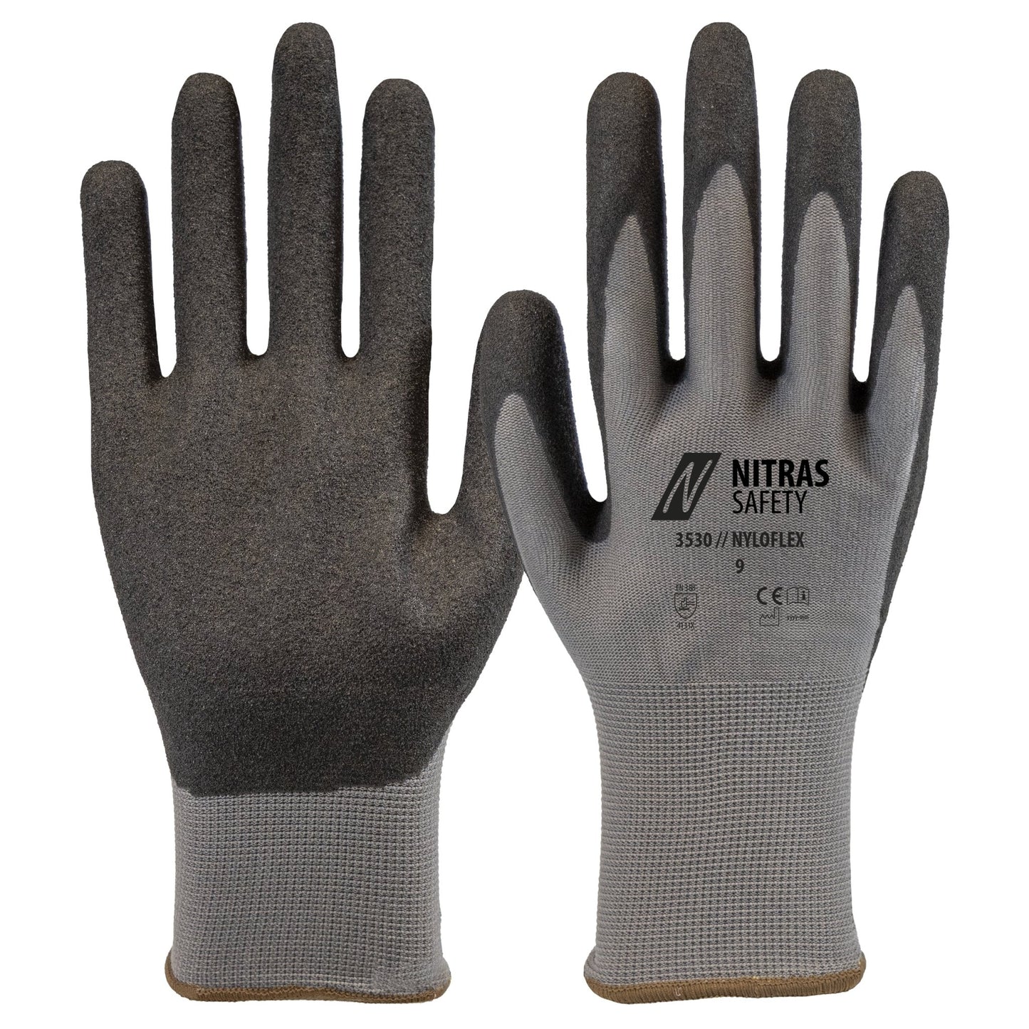 NITRAS NYLOFLEX, luvas de montagem, cinza / preto