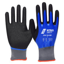 NITRAS OIL GRIP, luvas de montagem, azul / preto