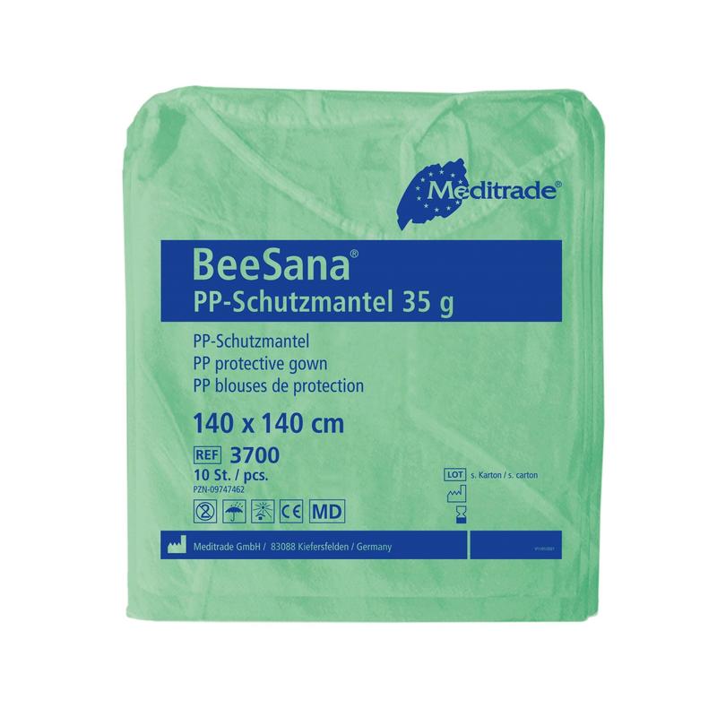 Bata protetora BeeSana® PP para funcionários e visitantes, pacote com 10