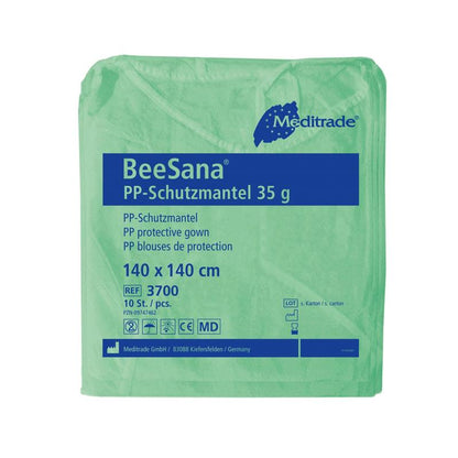 Bata protetora BeeSana® PP para funcionários e visitantes, pacote com 10