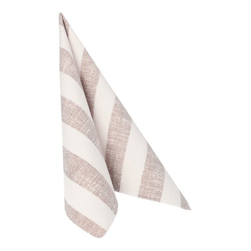 Um guardanapo dobrado PAPSTAR 50 "ROYAL Collection" 1/4-dobra em mocca, tamanho 40 x 40 cm da PAPSTAR GmbH, em pé sobre um fundo branco.