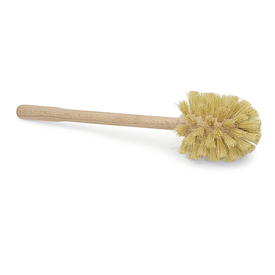 A escova de banheiro Nölle Profi Brush de madeira com fibras naturais (39 cm, Ø 90 mm) da Nölle Profi Brush Bürsten- & Pinseltechnik e.K. garante uma limpeza de banheiro eficaz, ecológica e sustentável graças à sua cabeça redonda.